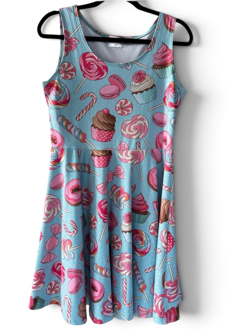 Sweet Treats Sleeveless Mini Dress - Light Blue & Pink